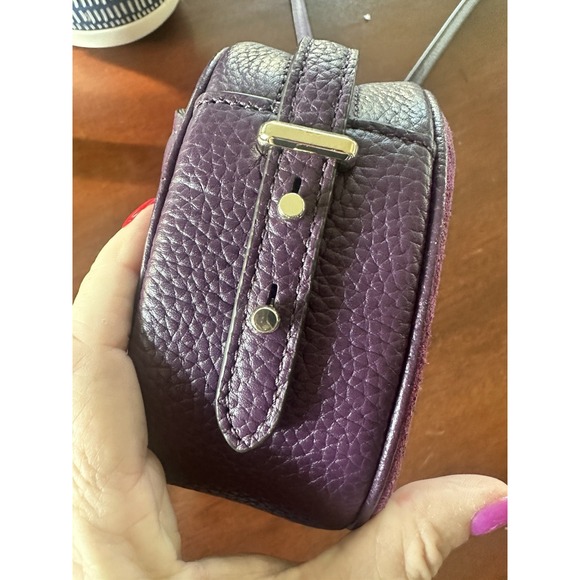 Kate Spade Kourtney Camera Bag Purple Suede Pebbled Leather Purse Crossbody EUC - Picture 7 of 8